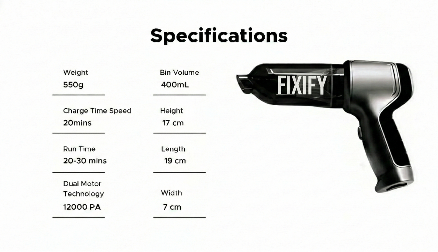 FIXIFY Portable Air Duster Wireless Vacuum Cleaner