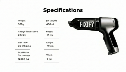 FIXIFY Portable Air Duster Wireless Vacuum Cleaner
