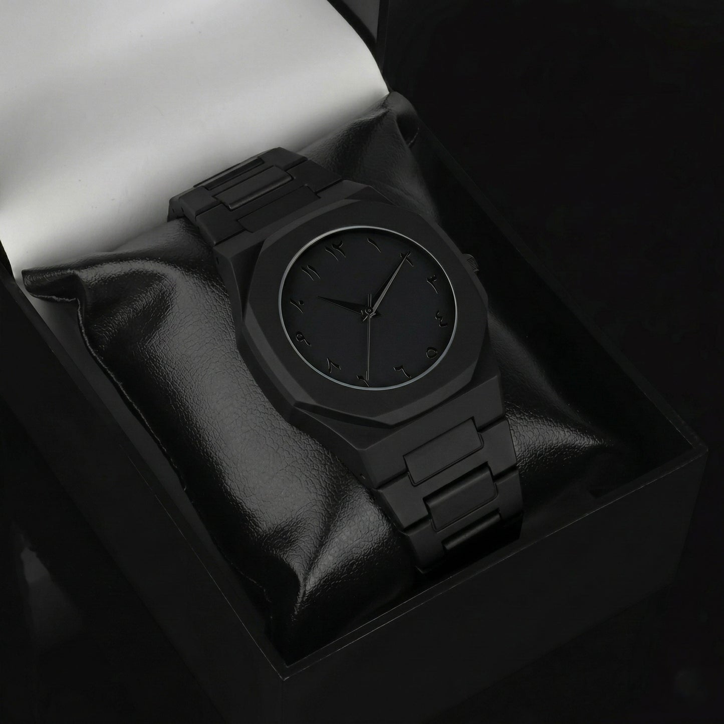 FIXIFY Men’s Black Matte Arabic Numerals Quartz Watch – Waterproof Casual Timepiece